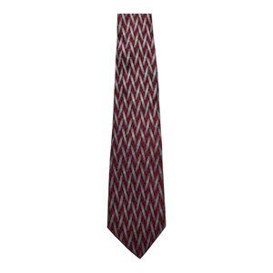 Jos .A. Bank Geometric Pattern Red 100% Silk Necktie